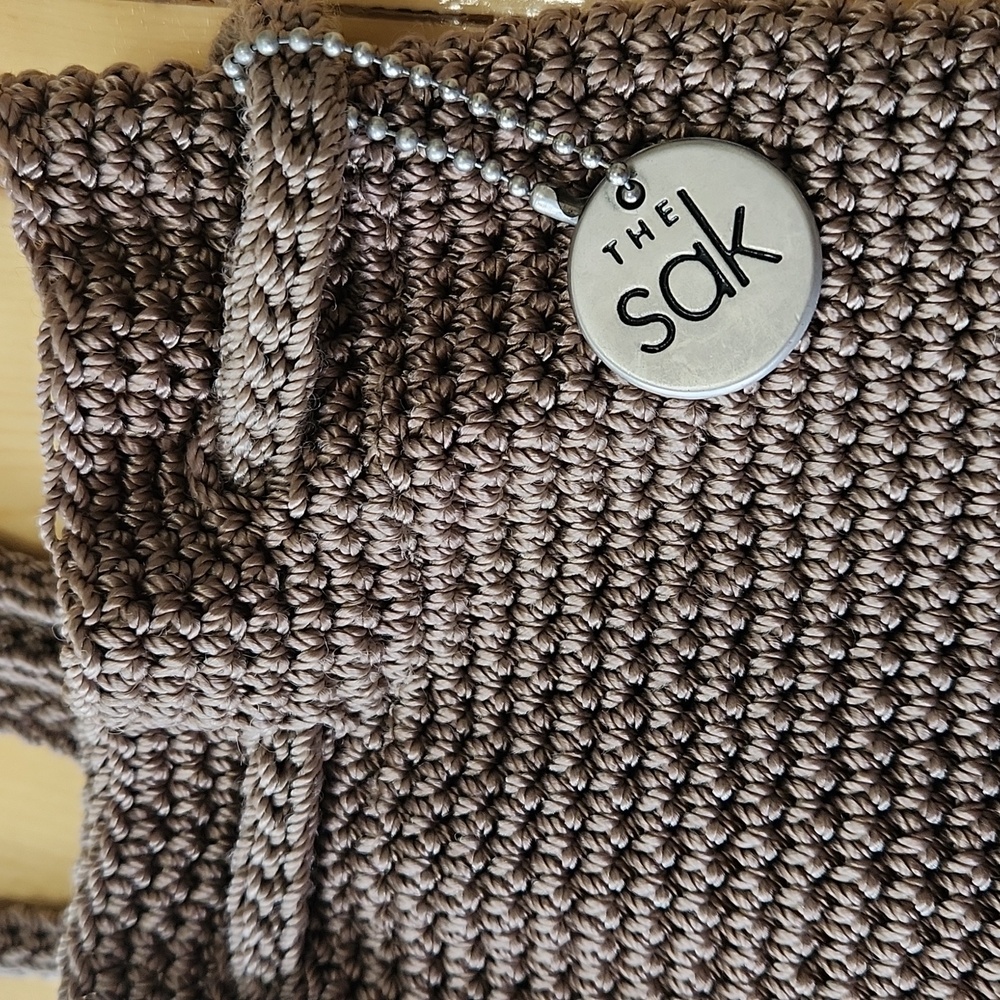 The SAK Crochet Mini Backpack Drawstring Tan - Picture 4 of 11